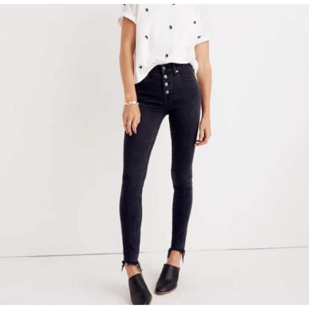 Madewell 9" High-Rise Skinny Jeans Black Size 25